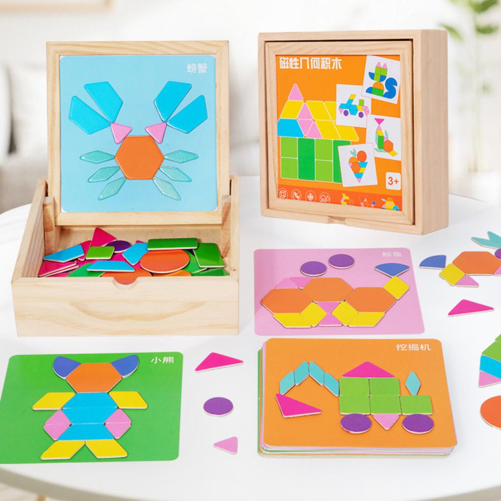 Wooden Tangram Puzzle Toys, Geometric Shape Toys, Parent Child Interactive Educational Toys, Holiday Gifts And Birthday Gifts