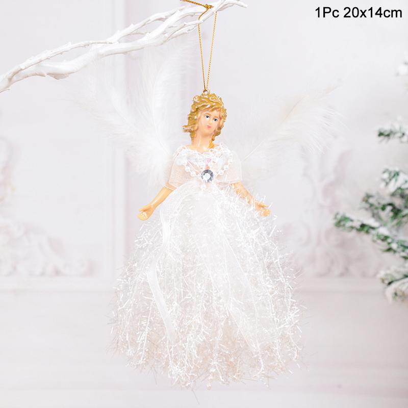 Xmas Tree Pendants Snowflake Angel Deer Hanging Ornaments Christmas Decorations For Home Kids Toy 2024 Navidad New Year Party