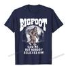 Bigfoot Saw Me But Nobody Believes Funny Sasquatch Moon TShirt Camisas Unisex Cool Tops  Tees Cotton Unisex Top TShirts Oversized