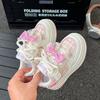 New trendy autumn princess shoes for girls with bows, soft-soled and non-slip