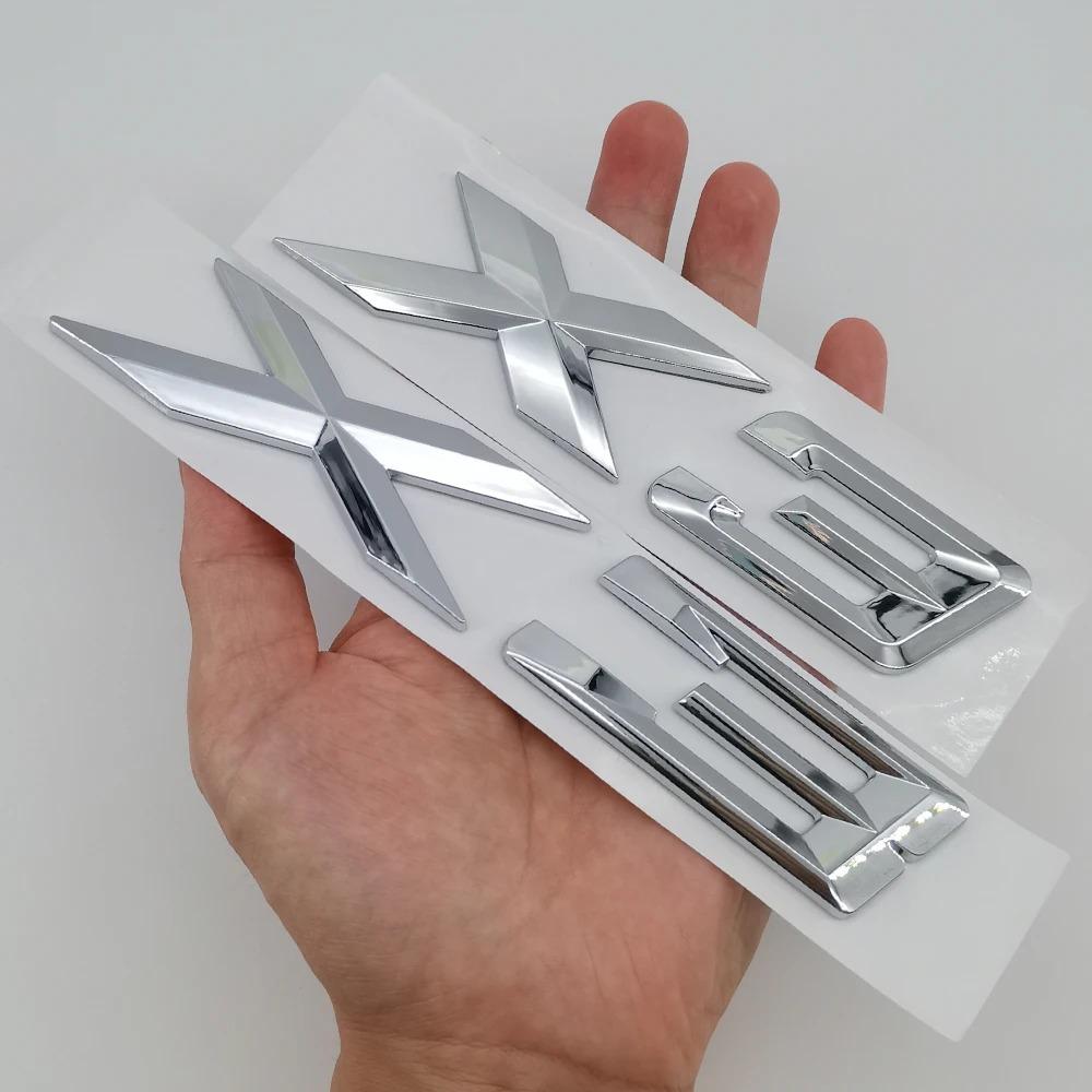 New 3D ABS Chrome Black Matte X3 Logo Nameplate Sticker Rear Trunk Emblem Badge Decals For BMW F25 E83 G01 M40i Car Accessories Tu2