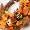 45cm Artificial Maple Leaf Pumpkin Wreath Fall Harvest Door Wall Decor