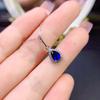 Sapphire Necklace Luxury Creative Blue Sapphire Pendant Necklace Female Sterling Silver Chain Necklace Wedding Jewelry
