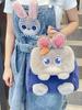 Cartoon Bunny Plush Shoulder Bag For Women With Large Capacity And Cozy Design For Daily Use