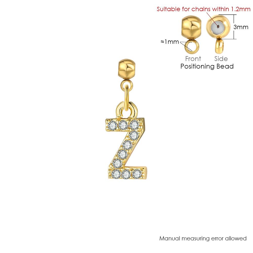 Trendy Letter Cubic Zircon Pendant For Women Positioning Charm Bracelet Necklace DIY Making Jewelry Accessories