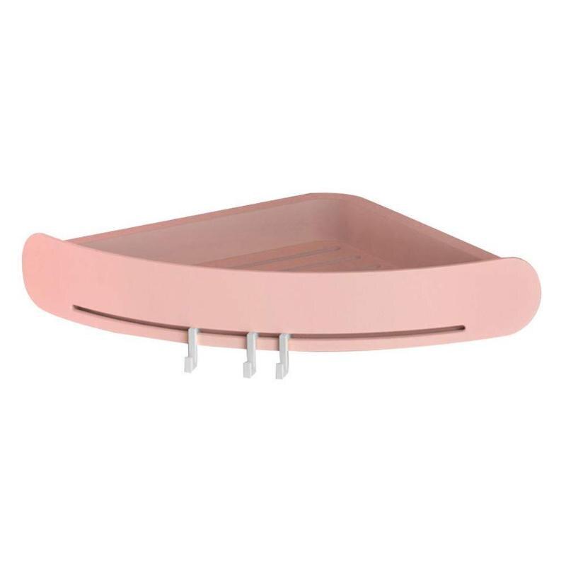 

Треугольная полка, органайзер для хранения косметики, настенный держатель, полка для ванной комнаты, угловая полка для ванной комнаты, душ, шампунь, мыло розовый