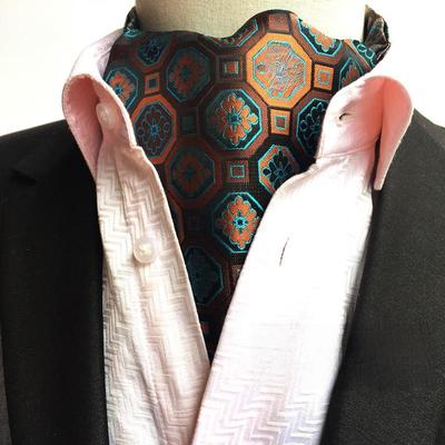 "Cachecol Masculino Paisley Jacquard de Poliéster - Estilo Gao Mouqiang para Traje de Negócios Moderno"