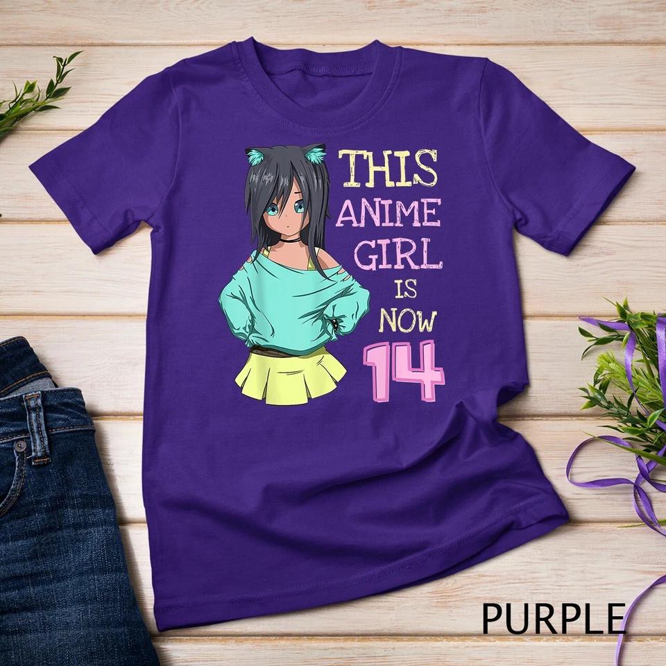 This Anime Girl Is Now 14 Years Old Birthday Girl Kawaii T-Shirt Unisex T-shirt 9 S