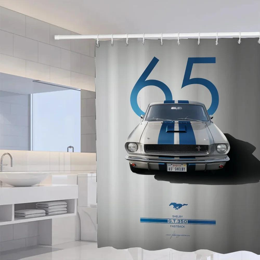 M-Mustang CarS Curtains in the Bathroom Curtain Shower Folding Partition Accessories Bath Bedrooms Houses Rooms Quarto Home Se