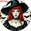 Halloween Metal Tin Sign Vintage Witch Bats Moon Decor