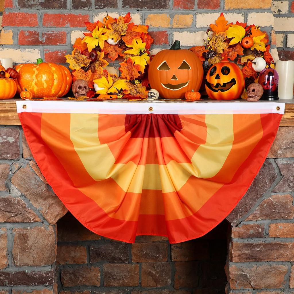 1PC Thanksgiving Halloween Autumn Universal Ruffle Flag, Outdoor Fan Decorative Flag, Waterproof Banner Pendant