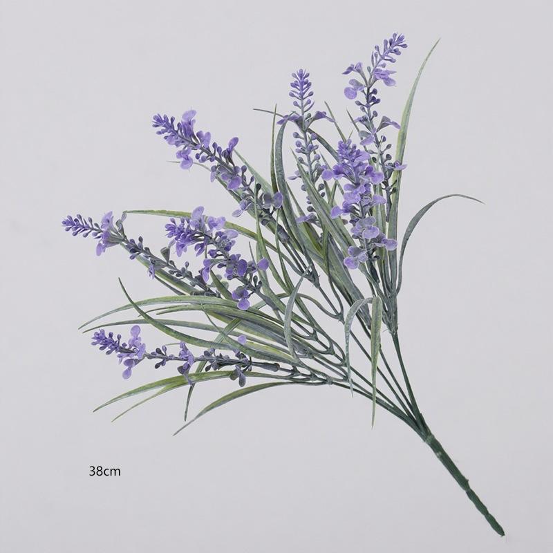 7-Branch 38cm Artificial Lavender Bouquet for Home Table Decor Hotel Wedding Floral Arrangement Fake Flower