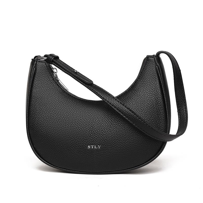 

Женская сумка через плечо из натуральной коровьей кожи, сумка-мессенджер в форме полумесяца