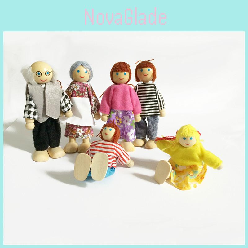 Child Wooden Furniture Dolls House Family Miniature 7 People Play House Toys With Premium Quality And Timeless Design**