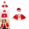 Xmas Red Velvet Santa Claus Hooded Cloak With Hat For Kids Adults