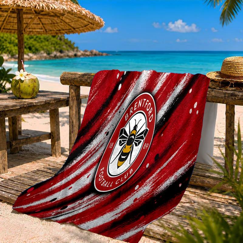 Brentford Football Club Logo Beach Towel Microfiber Beach Towel, Lightweight and Quick-Dry, for Summer Travel, Swimming Pool Fan Birthday Gift