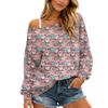 Women's Christmas Long Sleeve Top, Casual Loose Fit Comfortable Holiday Shirt