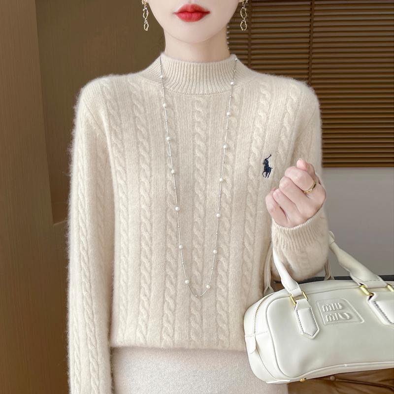 Women's Cashmere Sweater Qinghe Cashmere 30% Cashmere 70% Wool Autumn and Winter Pullover Warm and Fashionable