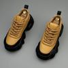 Men's Spring and Autumn Leather Versatile Fashion Casual Shoes Thick Sole High-top Sports Dad Shoes