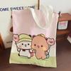 Cute Tote Bag Bubu Dudu Panda Bear Canvas Bag Couple Tote Niche Cartoon Japanese Style One-shoulder Handbag Gifts