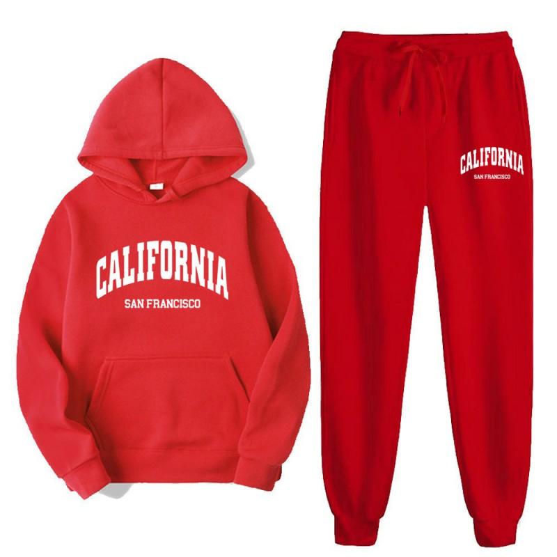 Unisex Oversized Hoodie Jogger Set Men Women Casual Sportswear Cotton Blend Warm Fleece Lined