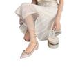 Fashion Sandals High Heels Women's 2025 Summer New Niche Design Sense Rivet Pointed French Medium Heel Single Shoes