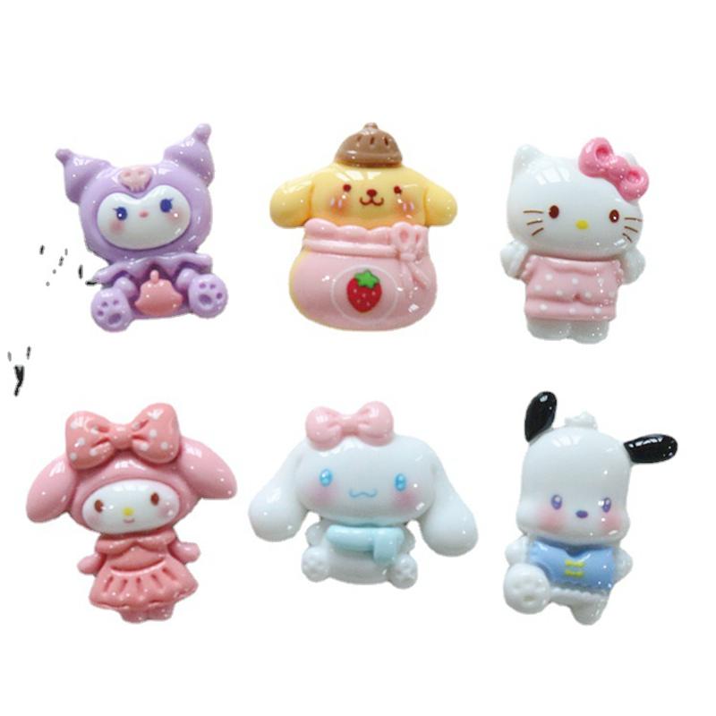 10Pcs Kawai Cartoon Bright Surface Animal Resin Flat Back Scrapbook   Diy Bow Decor Accessories Crafts A15