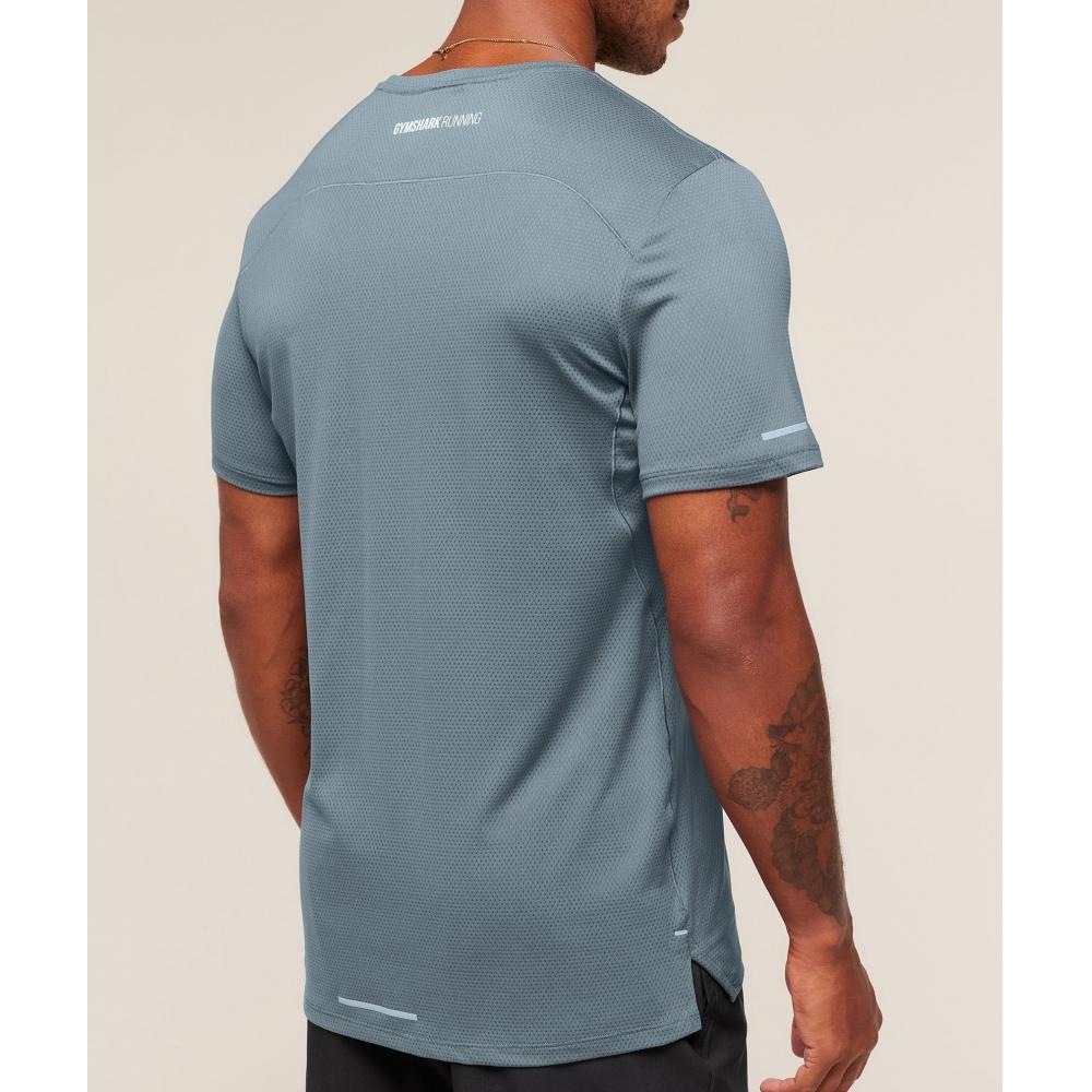 Gymshark Running T shirT Iron Blue A3c2s ucTm