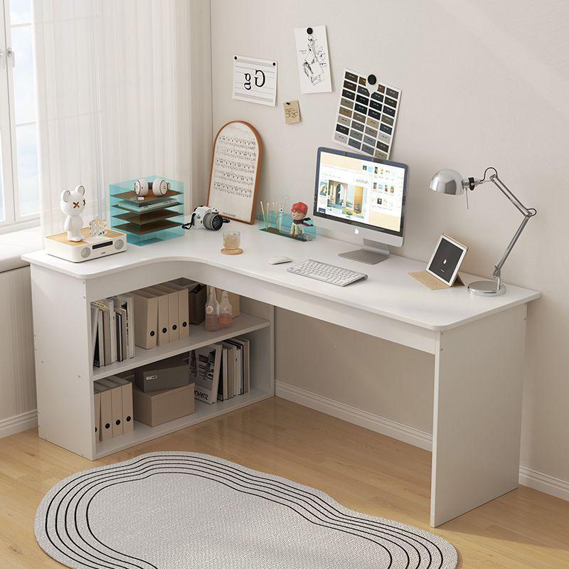 Corner Bookshelf Desk: Student Study & Writing Desk for Bedroom
