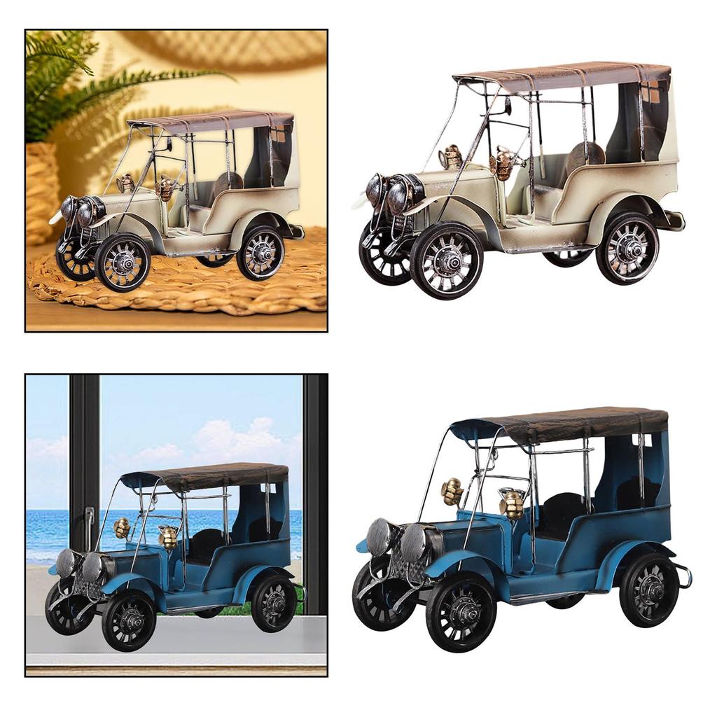 Vintage Car Model Multipurpose Birthday Gift Decorative Collectible Ornament White