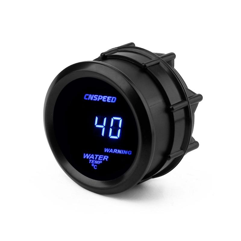 CNSPEED 2'' 52MM Car Digital Blue Led Water Temperature Gauge 40-150 Celsius With Water Temp Joint Pipe Sensor Adapter 1/8NPT