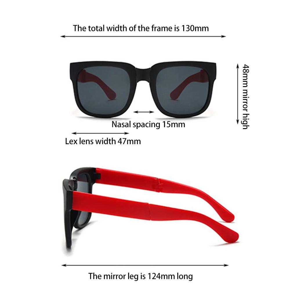 Children Foldable Portable Square Sunglasses for Kids Vintage Sports UV400 Shades Glasses Boys Girls Baby Summer Outdoor Eyewear