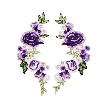 Couture Appliqué Accessoires Vêtements Broderie Florale 1 Paire DIY Patchs Mode Bijoux