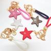 Car Keychain Full of Diamond Fawziya Star Keychain Valentine's Day Keychain Bag Pendant Bling Rhinestone Heart Charm for Women