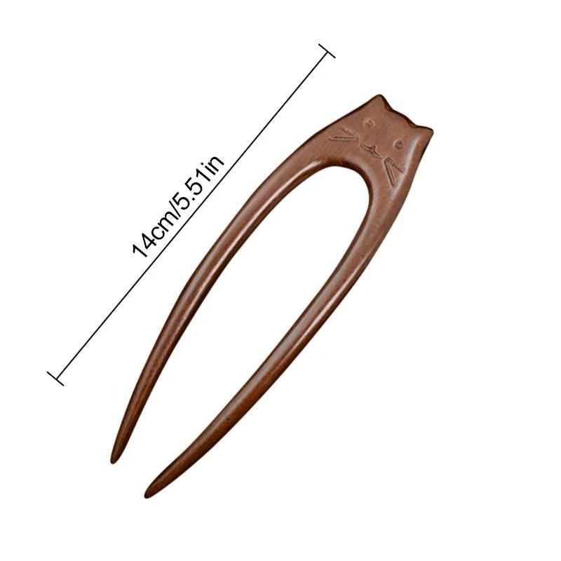 Cat Hairpin, Sandalwood Hairpin, Hair Accessories, Hanfu Accessories, Braided Hair, Simple Ancient Costume Tassels