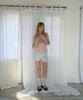 5OML Eyelet String Ribbon Sleeveless Knit Light Pink