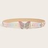 Western Shinning Buckle Belt Butterfly Adjustable Buckle Belt for Skirt Jeans