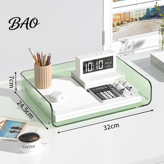 Modern Office Desktop Organizer Large Capacity Desk for Documents Files Letters A4 Paper Book Notes Mail, Compact File Sorter Clear Stackable
