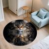Black Maine Coon pattern round rug,Carpet Rug for Living Room Bedroom  Playroom ,Non-slip Floor Mat,Holiday Gifts and Birthday Gifts.