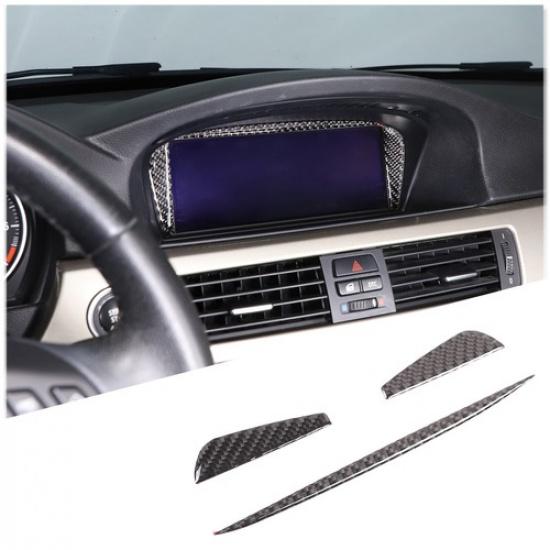 Carbon Fiber Navigation Screen Trim Sticker For BMW 3 Series E90 2005-2012