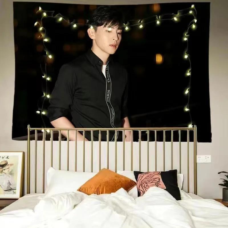 Celebrity support tapestry polyester wall hanging Kpop style fan decoration bedroom dormitory photos wall background decoration
