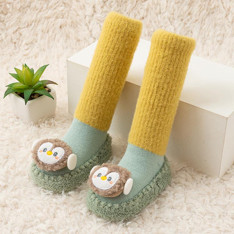 Cozy Velvet-Lined Non-slip Toddler Floor Socks - Autumn/Winter High Top Style
