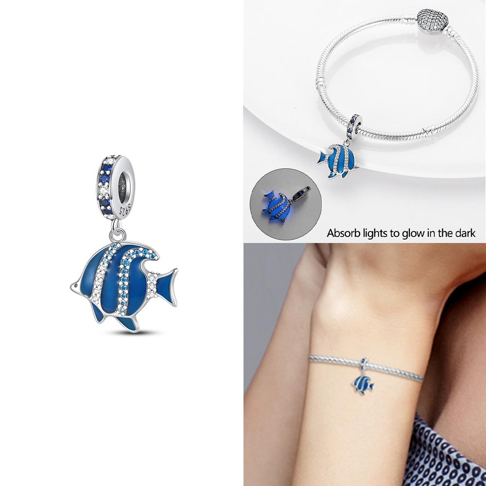 Copper Ocean World Series Sea Blue Turtle Starfish Crab Octopus Charms Bead Fit Bracelet Diy Jewelry Gift