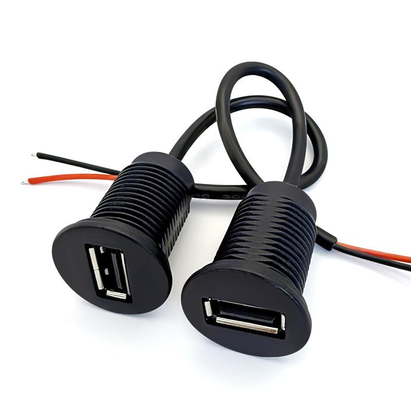 Usb With Screw Female Socket Fast Charging Connector Adapter For Car Ship Motorcycle Data Transmission Extension Cable