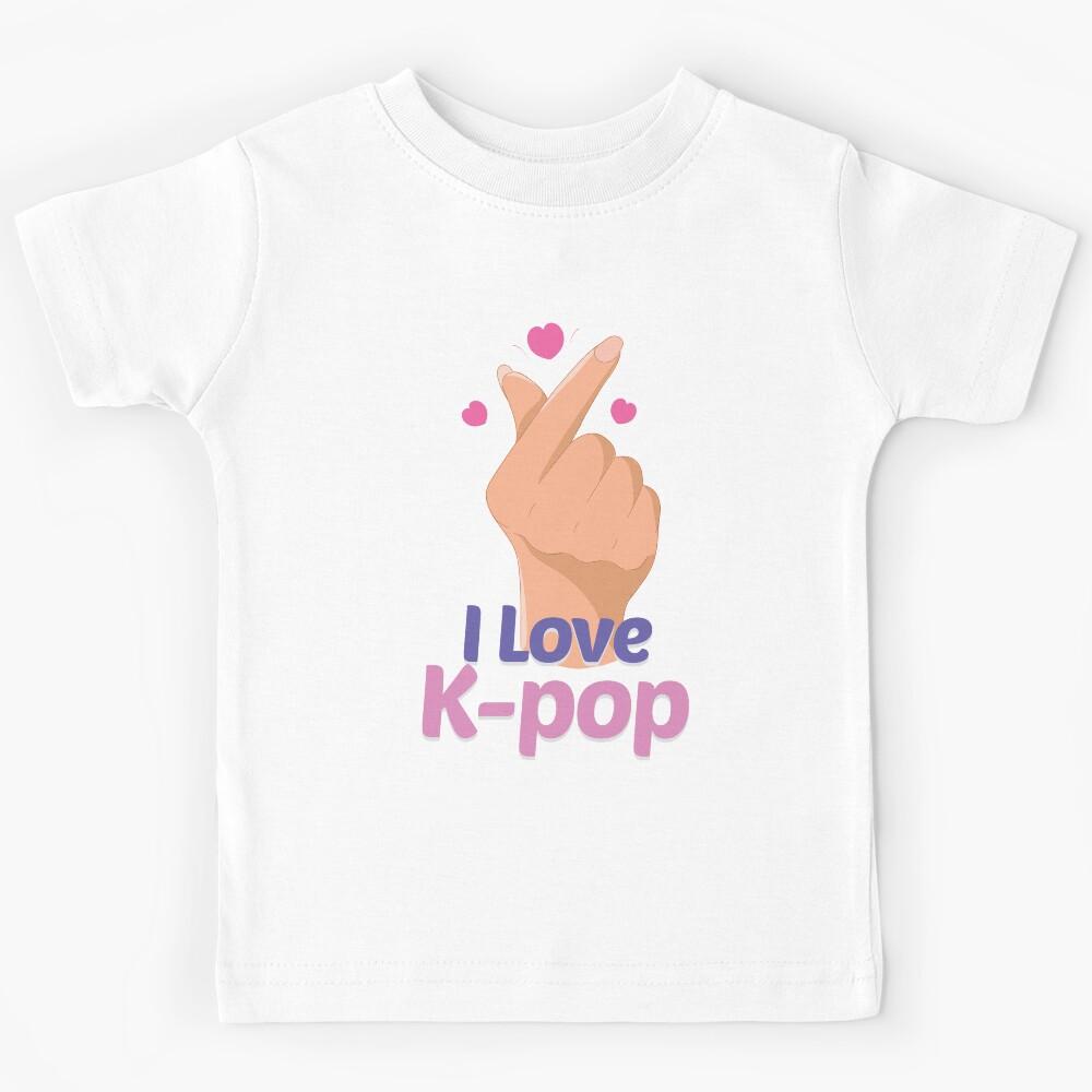I Love K-POP Finger Heart Kids T-Shirt 170
