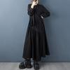 Long Sleeve Plus Size Black Vintage New In Dresses for Women Spring Autumn Casual Loose Shirt Dress