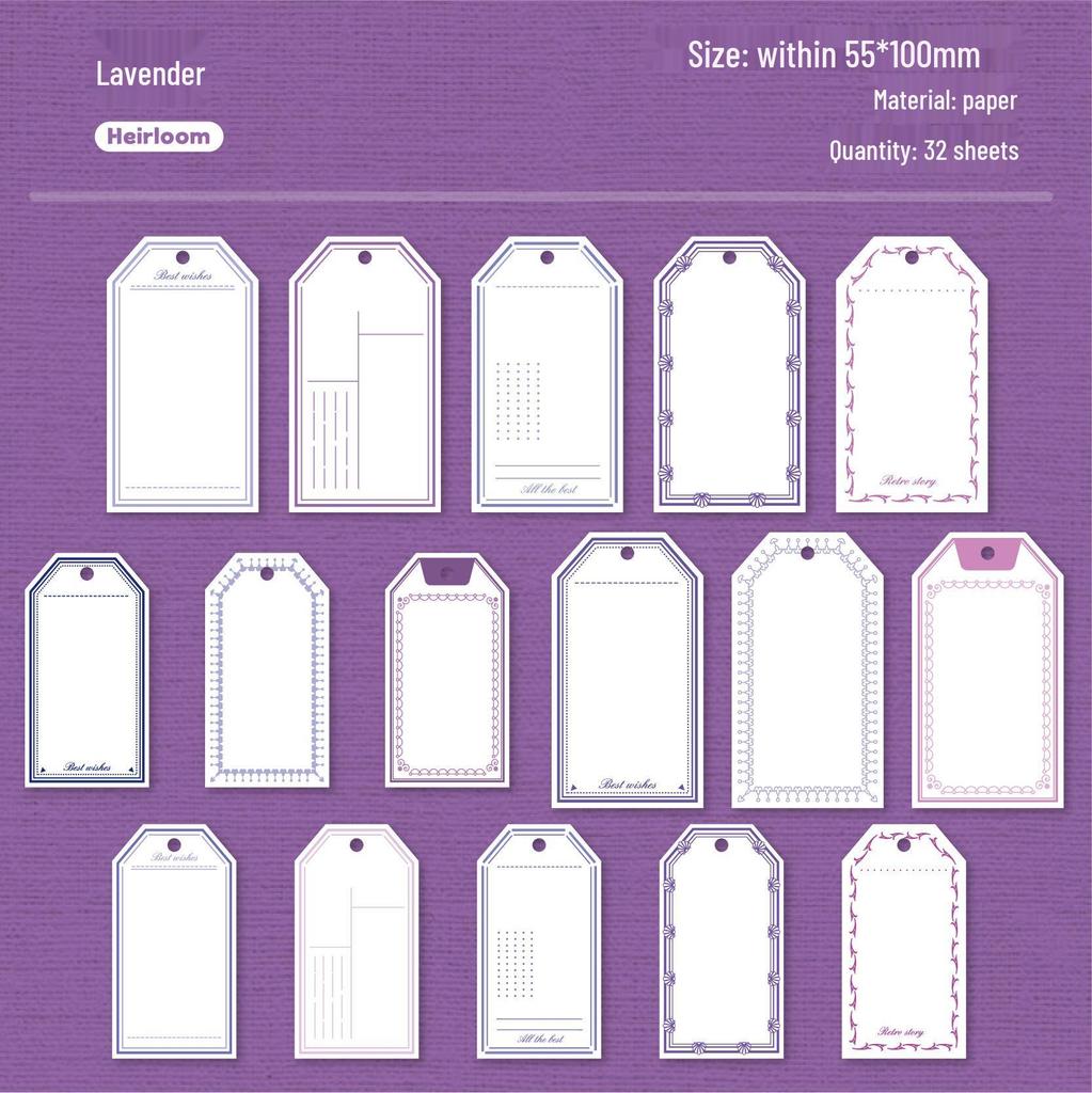 RetroStory Handwritten Memo Paper - 32-Sheet Creative Tag Series for Retro Decorations