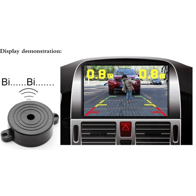 License Plate Frame Monitor Parking Sensor Radars Rearview Backup Camera 3 in 1