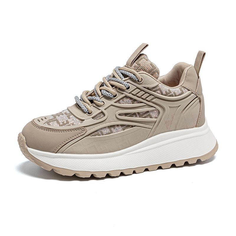 College style dad shoes women's 2025 autumn new Korean version round head lace-up comfortable and versatile sports and leisure shoes