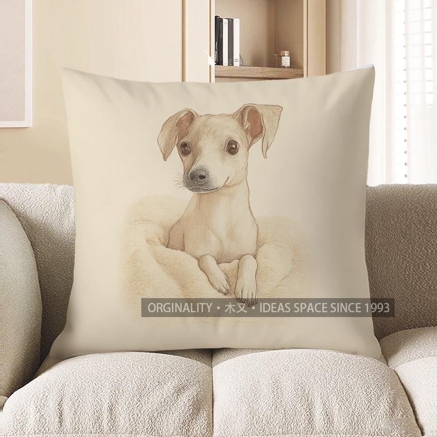 Home Decor Cute Dog-Printed Pillow For Home Decor Pattern Cushion Cover Suitable For Sofa Bedroom Car Pillow Cover